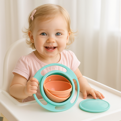 360° Rotating Spill-Proof Toddler Snack Bowl